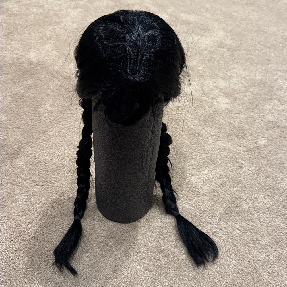 Wednesday Addams Black Braided Wig. With bangs. Goth Cosplay Anime